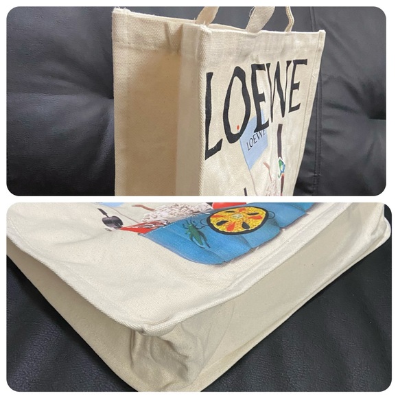 NWT Loewe Limited Edition Crafted World Exhibition Canvas Tote Bag Blue Prints - Picture 10 of 14